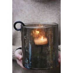 Lysglass med lysholder 21 cm